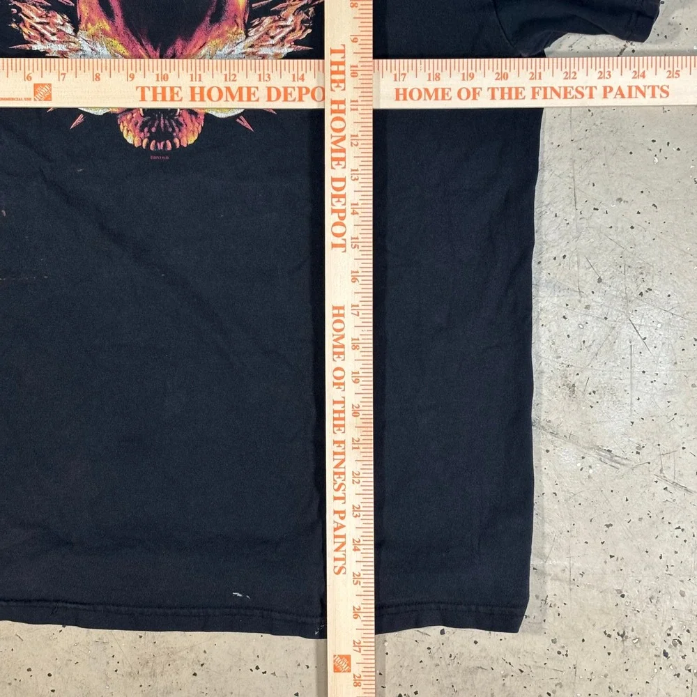 Dope Vintage Harley Davidson Black Skull Graphic T-Shirt Mens Large